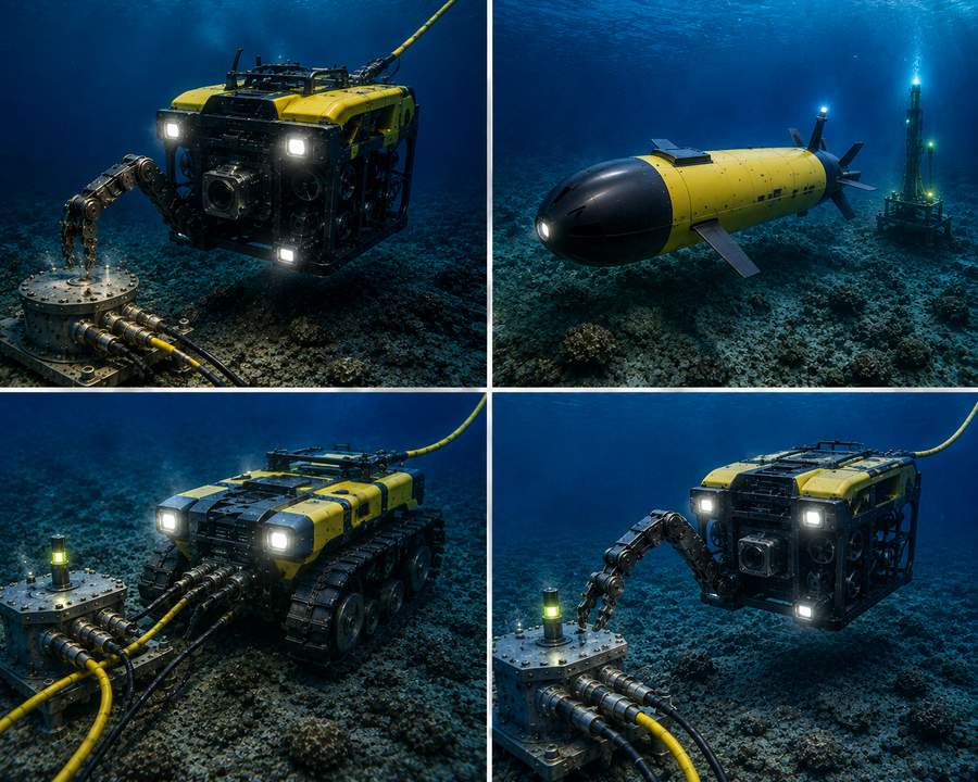 水中ロボットによる給電