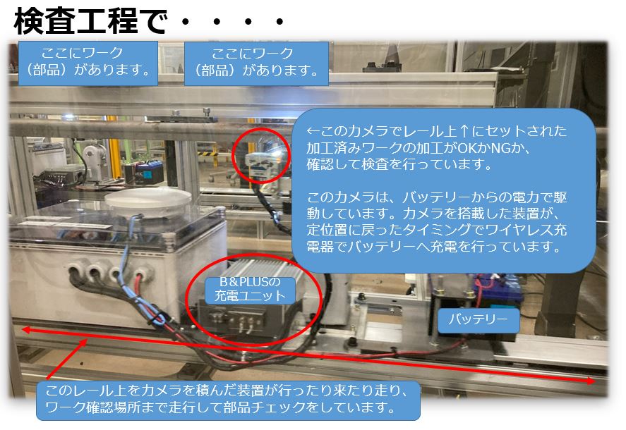 検査工程で使用しているワイヤレス充電器の説明