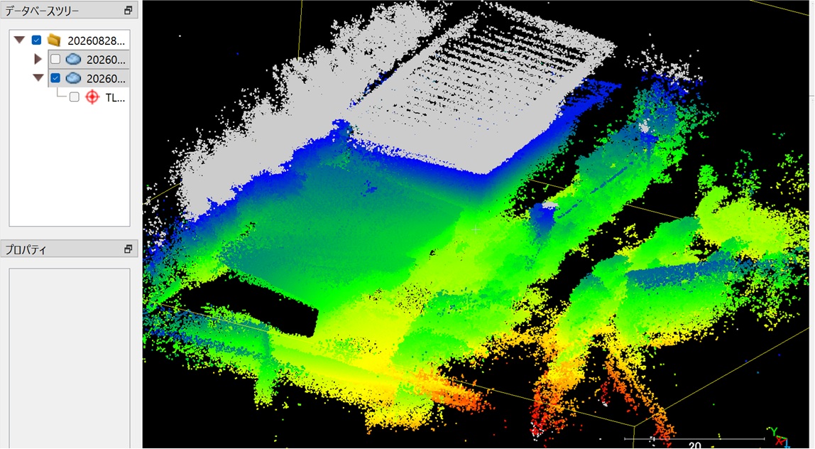 ドローンLiDARで取得した3D点群マッピングデータ