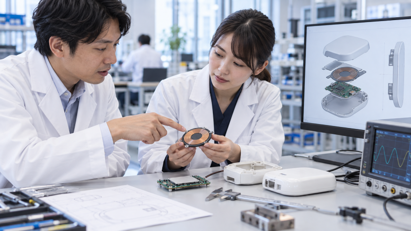 ワイヤレス給電システムの設計・評価風景