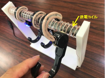 ハンガー給電の仕組：送電コイルの写真