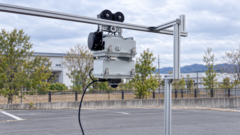 MID360を搭載したレールロボットの屋外計測イメージ