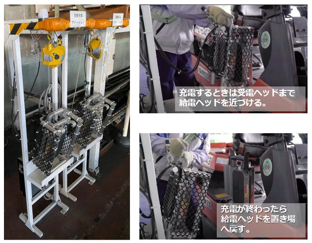 大型電動車両へのワイヤレス充電 電動フォークリフトの